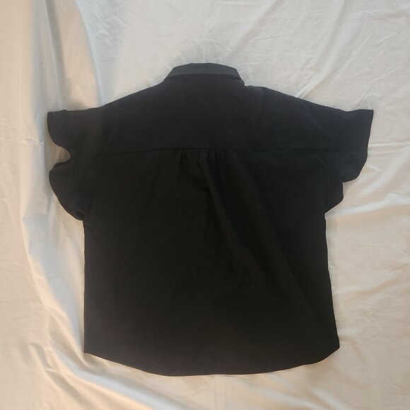 Everly Collared Button Down Top w/Ruffle Sleeves Size Large - Picture 2 of 12